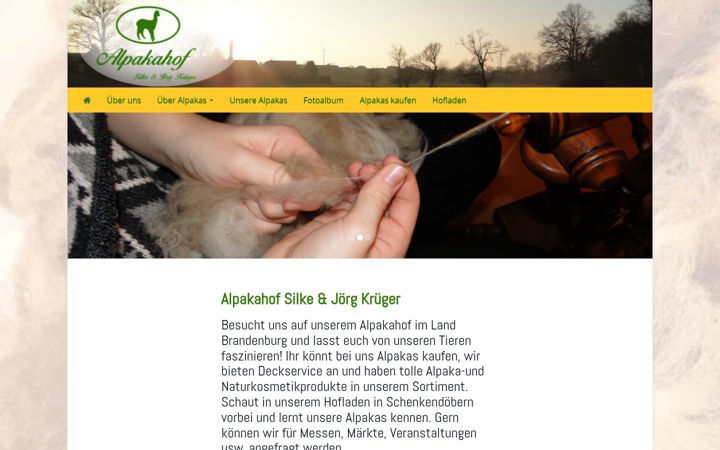 Screenshot of alpakahof-krueger.de