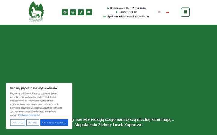 Screenshot του alpakarniazielonylasek.pl
