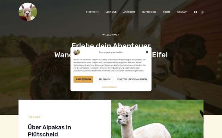 Screenshot του alpakas-eifel.de