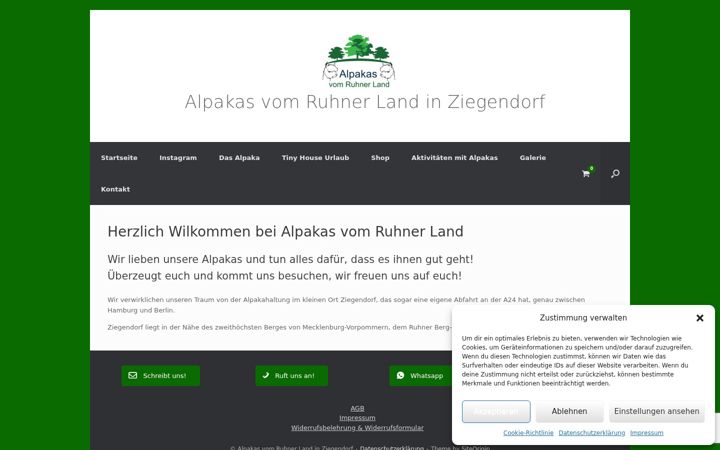 Screenshot von alpakas-ruhner-land.de