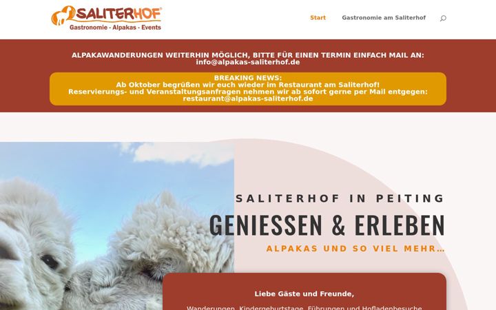 Screenshot of alpakas-saliterhof.de