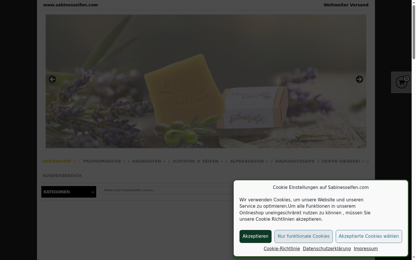 Screenshot of the consent banner shown before any interaction