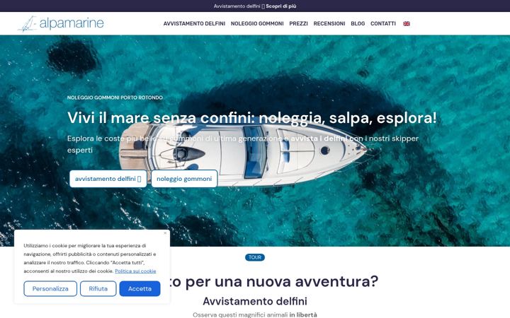 Screenshot of alpamarine.com