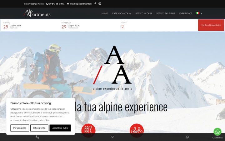 Screenshot ta' alpapartments.it