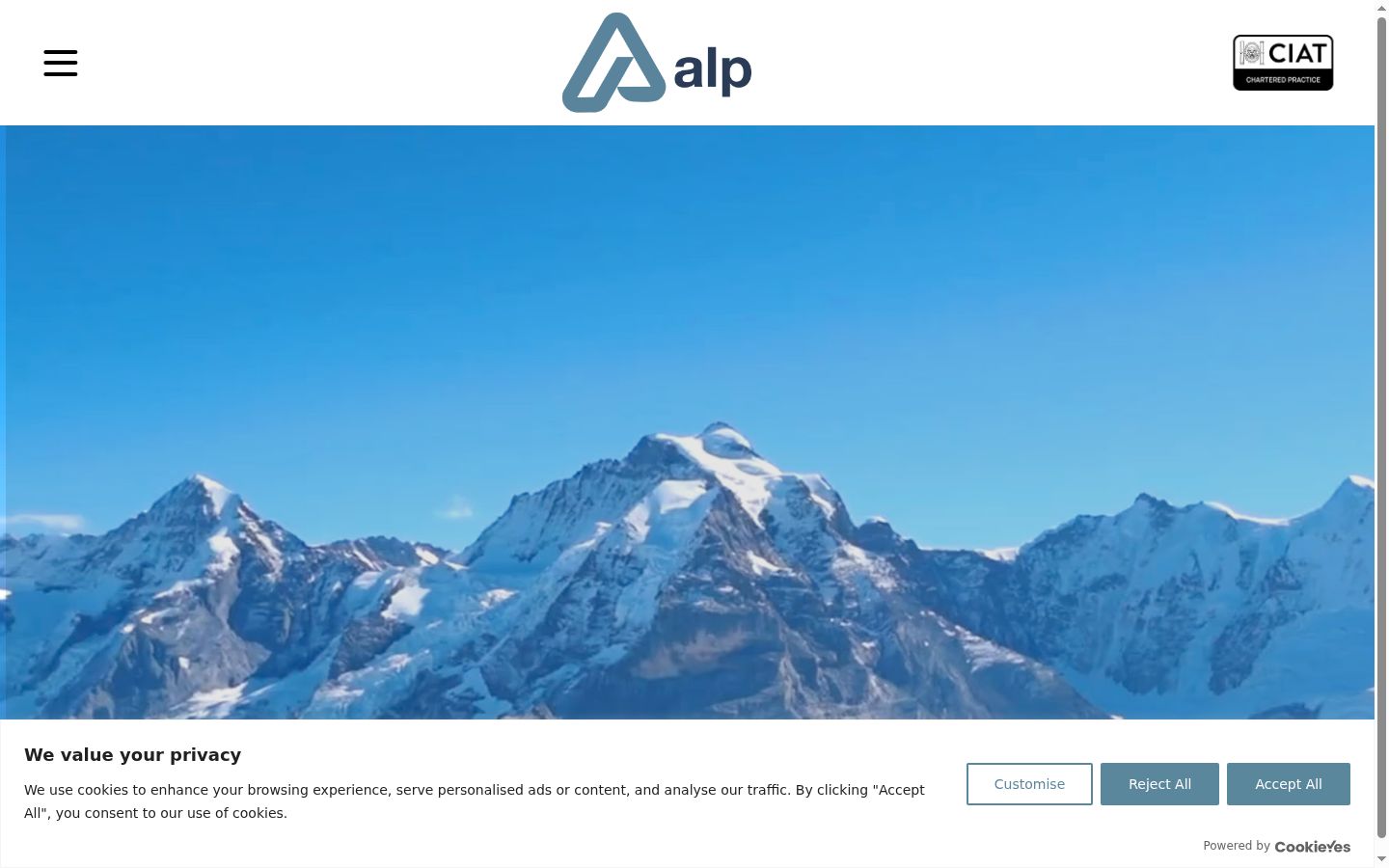 Screenshot of the consent banner shown before any interaction