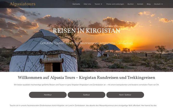 Screenshot of alpasiatours.ch