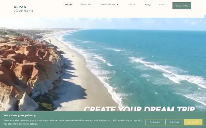 Screenshot of alpasjourneys.com