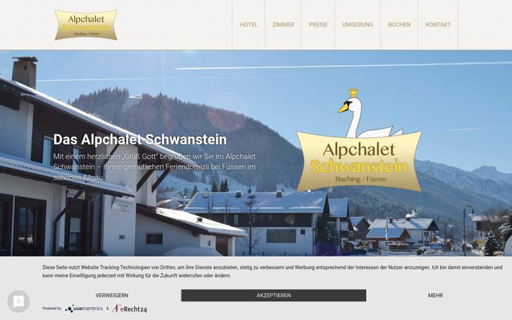 Screenshot of alpchalet-schwanstein.de
