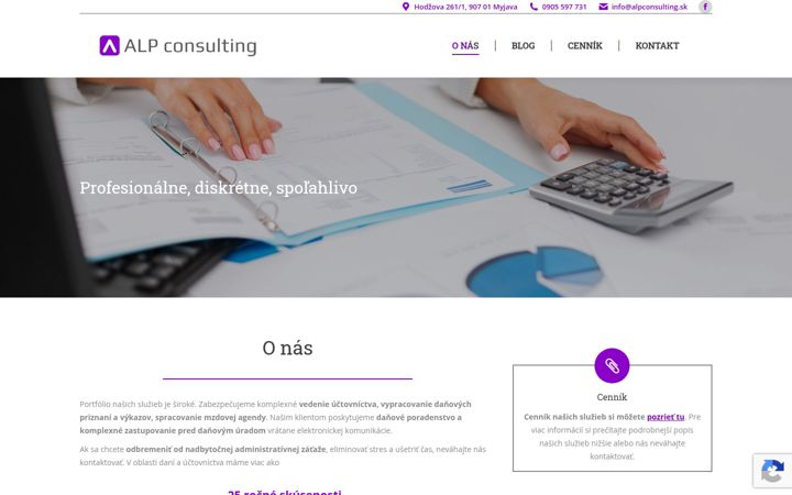 Screenshot von alpconsulting.sk