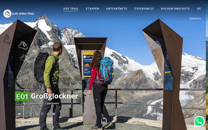 Screenshot of alpe-adria-trail.com