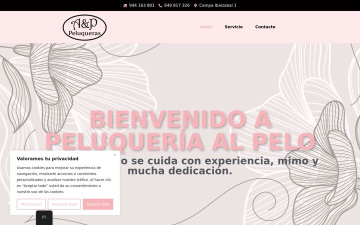Screenshot of alpelopeluqueras.com