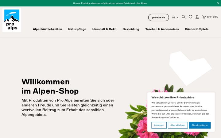 Skjámynd af alpen-shop.ch
