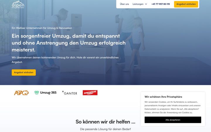 Skjámynd af alpen-umzug.ch