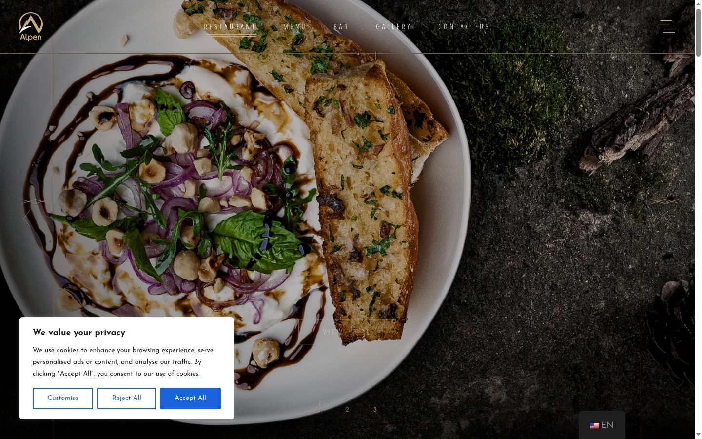 Screenshot of the consent banner shown before any interaction