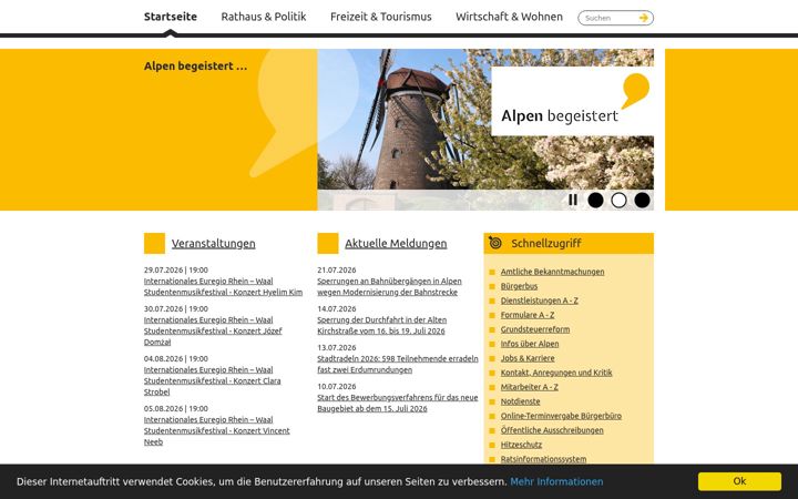 Screenshot of alpen.de