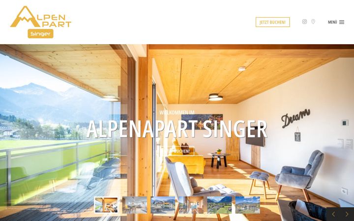 Screenshot of alpenapartsinger.com