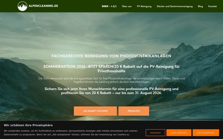 Screenshot von alpencleaning.de
