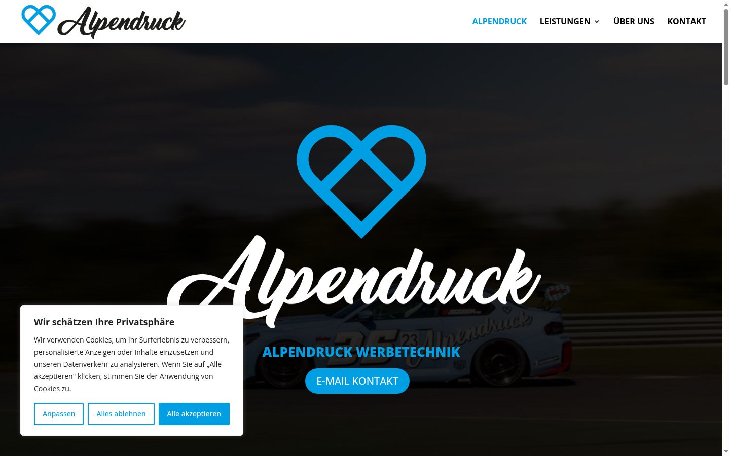 Screenshot des Einwilligungsbanners vor jeglicher Interaktion