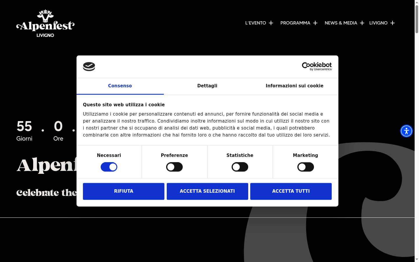 Screenshot tal-banner tal-kunsens muri qabel kwalunkwe interazzjoni