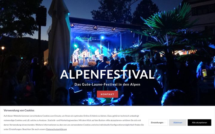 Screenshot ta' alpenfestival.com
