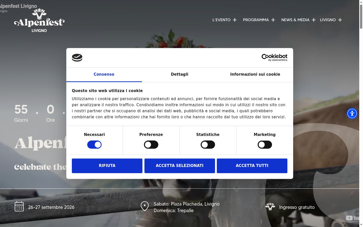 Screenshot tal-banner tal-kunsens muri qabel kwalunkwe interazzjoni