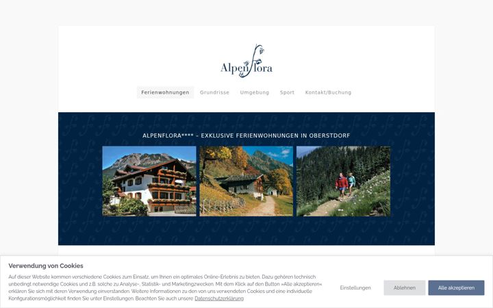 Screenshot of alpenflora-ferienwohnungen.de