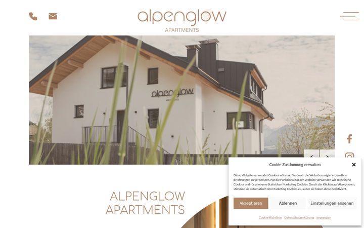 Screenshot of alpenglow-apartments.it