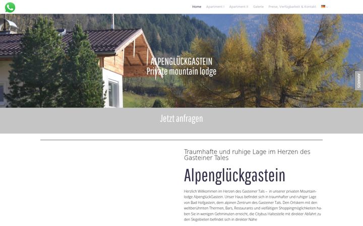 Screenshot stránky alpenglueckgastein.com