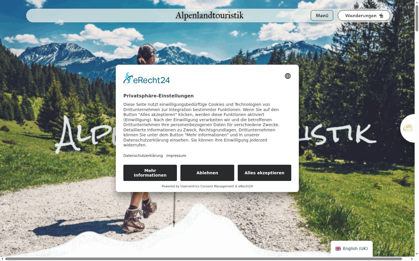 Sutikimo reklamjuostės, rodytos prieš bet kokią sąveiką, ekrano kopija