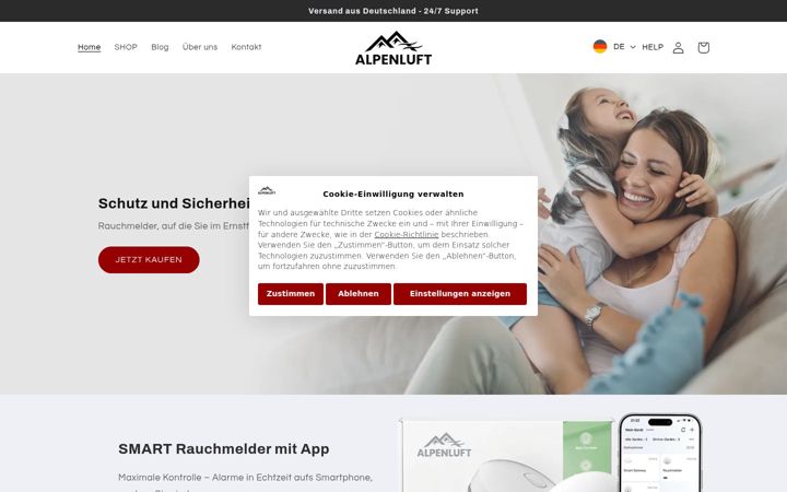 Screenshot van alpenluft.org