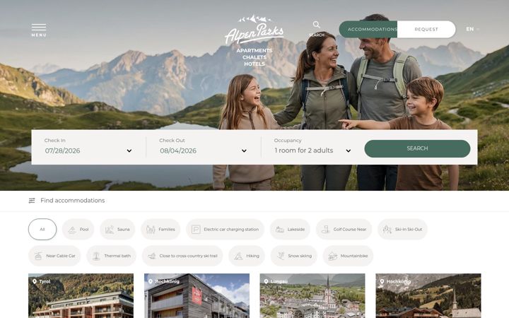 Screenshot του alpenparks.at