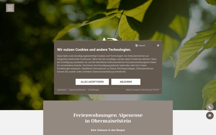 Screenshot ta' alpenrose-allgaeu.com