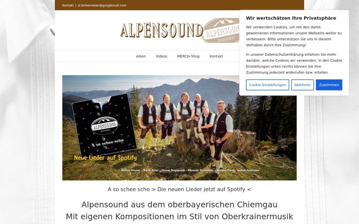 Screenshot ta' alpensound.com