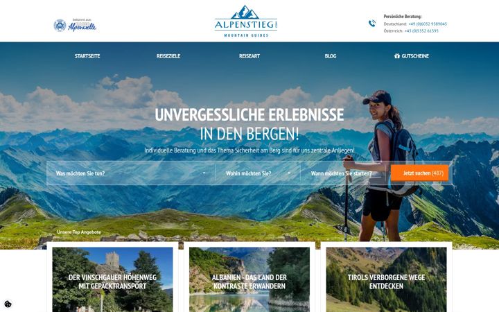 Screenshot of alpenstieg.com