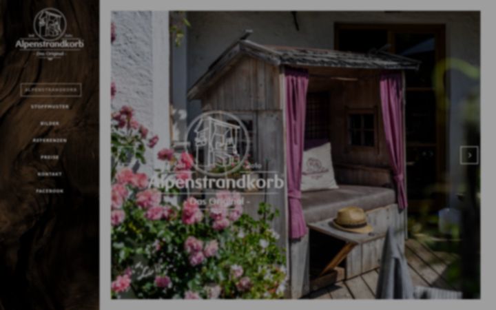 Ekrano kopija alpenstrandkorb.de