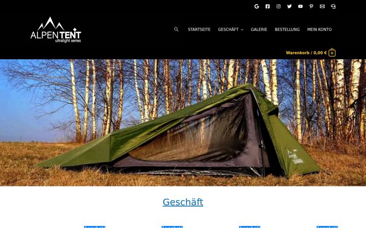 Zrzut ekranu alpentent.de
