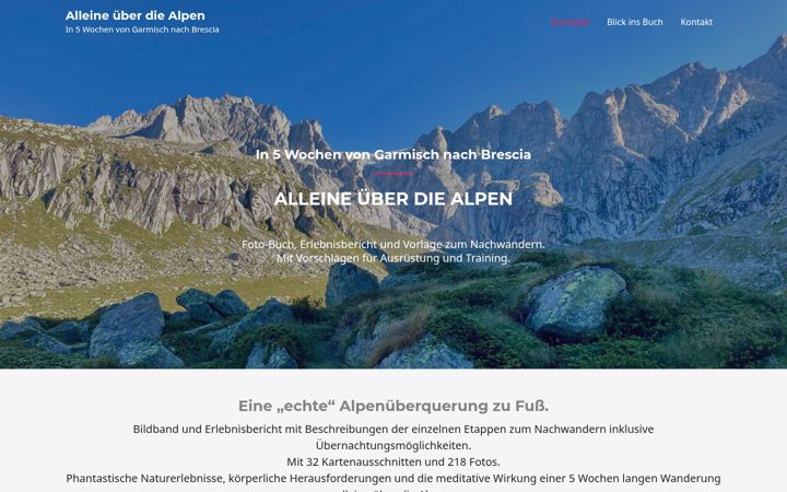 Screenshot of alpenueberquerung-allein.de