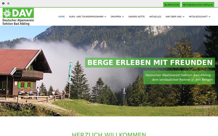 Screenshot of alpenverein-aibling.de