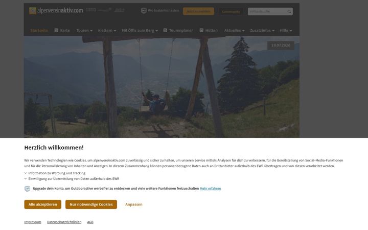 Screenshot of alpenvereinaktiv.com