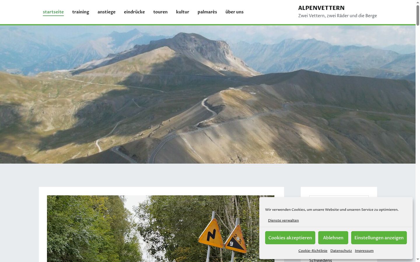 Screenshot del banner di consenso mostrato prima di qualsiasi interazione