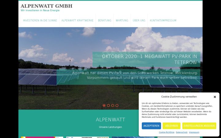 Zrzut ekranu alpenwatt.de