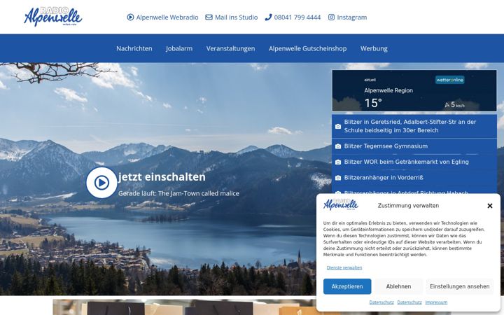 Screenshot of alpenwelle.de