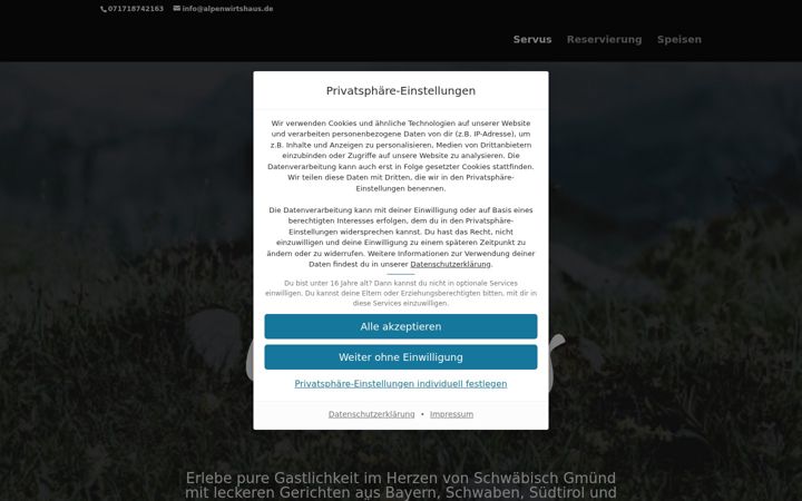 Zrzut ekranu alpenwirtshaus.de
