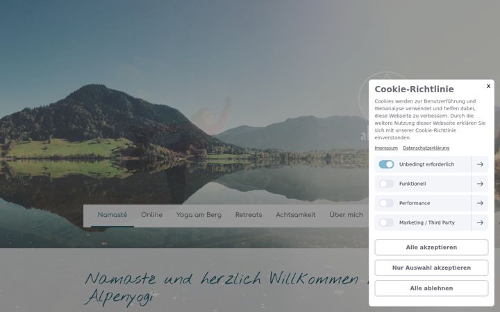 Screenshot of alpenyogi.de