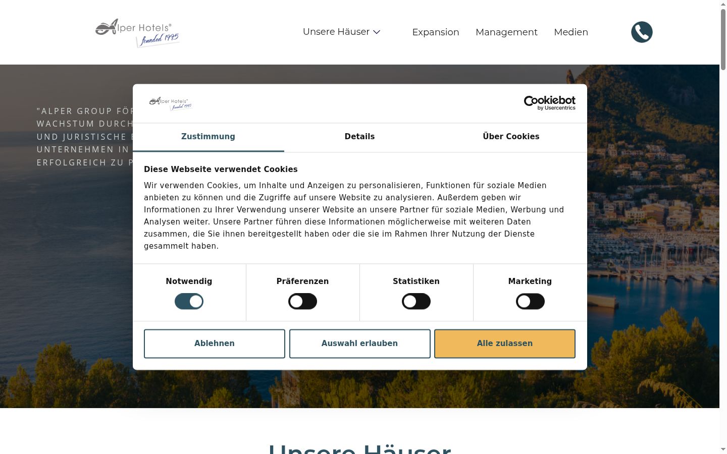 Zrzut ekranu banera zgody wyświetlanego przed jakąkolwiek interakcją