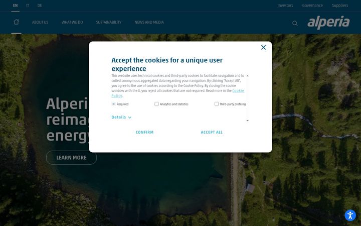 Screenshot of alperiagroup.eu