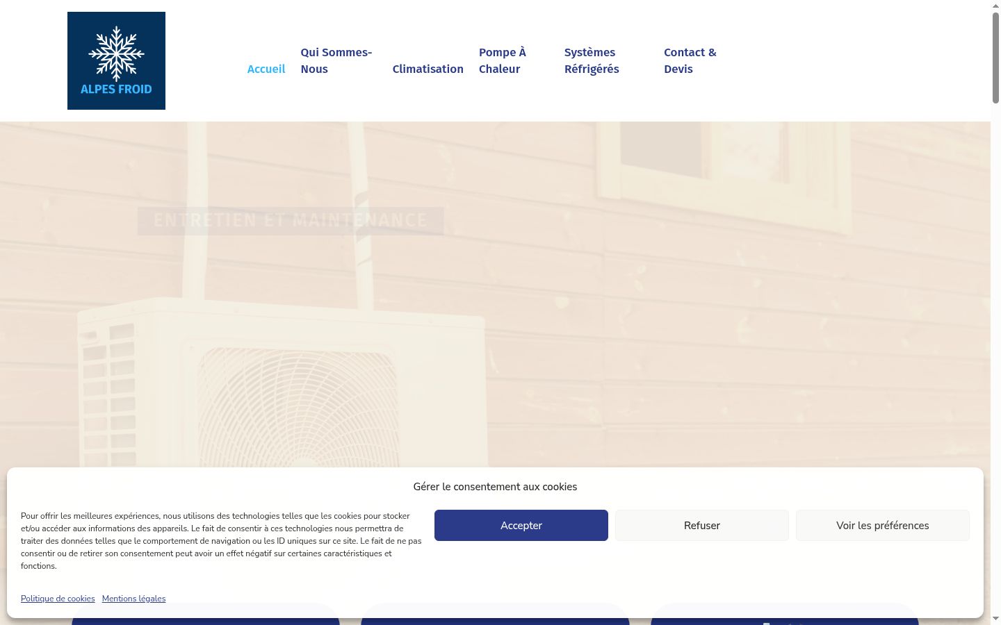 Screenshot del banner di consenso mostrato prima di qualsiasi interazione