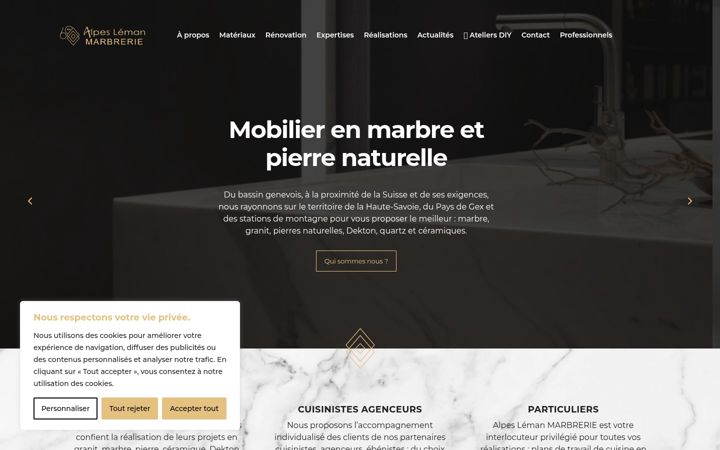 Snímek obrazovky alpes-leman-marbrerie.fr