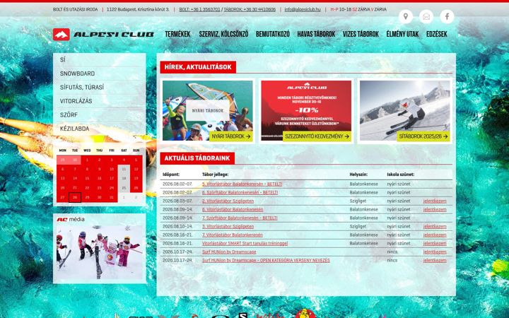 Screenshot of alpesiclub.hu