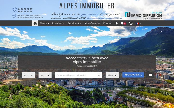 Snímek obrazovky alpesimmobilier.fr